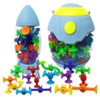 Ensemble de jouets anti-stress en silicone multicolores avec ventouses amusantes, blocs de construction à ventouses, jouets à ventouses pour enfants
