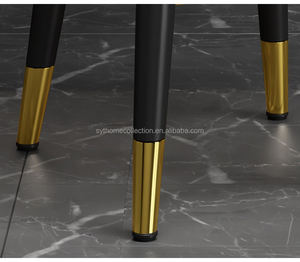 Sillas de <span class=keywords><strong>Bar</strong></span> Modernas y Elegantes con Respaldo Curvo, Tapicería de PU y Patas con Detalles Dorados para Cocina o <span class=keywords><strong>Bar</strong></span> - Product Image 5