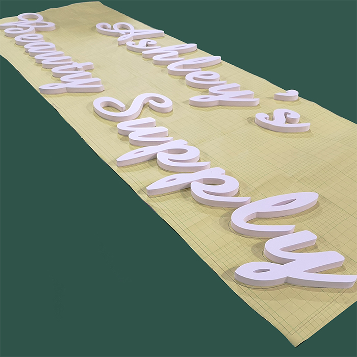 Panneau de mousse personnalisé en forme d'alphabet 3D, découpe Laser pour l'extérieur, décoration de réception en plastique Pvc