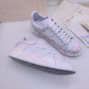 Zapatillas de Mujer con Pedrería Brillante, Nueva Tendencia, Casuales, con Tacón Grueso, Transpirables, con Cordones - Product Image 1