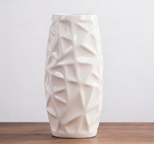 Nouveau vase en céramique blanche de style chinois minimaliste avec un design moderne pour la décoration de salon, présentation de fleurs séchées, décoration intérieure - Product Image 5