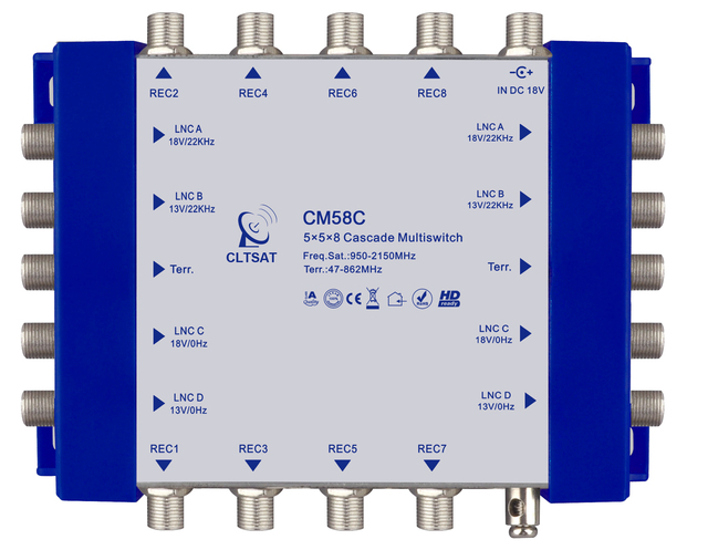 5x8 5x5x8 5x5x8 Cascadable Multiswitch for Quattro Lnb (SH558E)
