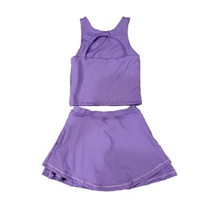 Set da Tennis DH ODM per Ragazze, Abbigliamento <span class=keywords><strong>Sportivo</strong></span> per Bambini, Completo <span class=keywords><strong>Top</strong></span> e Gonna per Yoga e Danza - Product Image 4