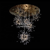 Lustre de hall d'hôtel, lustres de luxe pour villa, éclairage suspendu en cristal, lustre décoratif