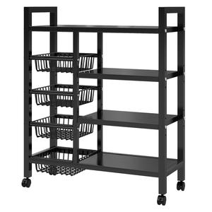 Organisateur de cuisine multifonctionnel Chariot à légumes en métal Chariot à roulettes mobile avec support de rangement pour four à micro-ondes - Product Image 6