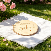 Cartes de jalons mensuels pour bébé personnalisées et élégantes, motif gravé peint à la main, multifonctionnelles, décoration d'intérieur, cadeau