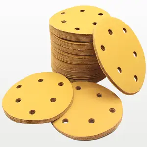 Disques abrasifs, 125mm, 5 pièces, pour ponceuse orbitale aléatoire, 6 trous, tampon en papier de verre - Product Image 1