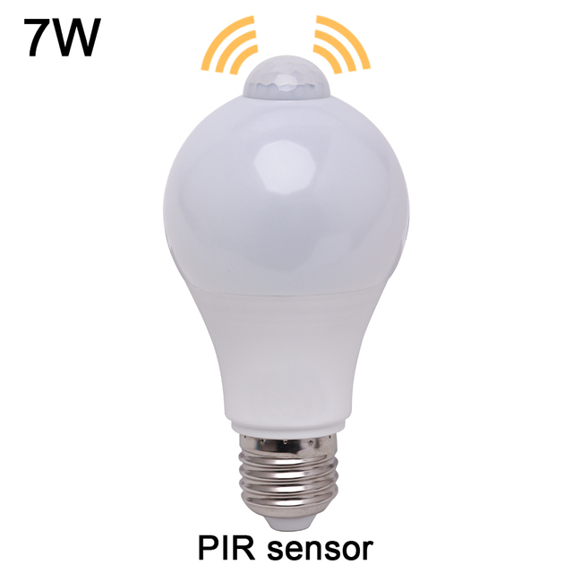 7W Good Quality PIR Motion Sensor LED Bulb E27 Smart Light with 6000-6500K Color Temperature and 2-Year Warranty