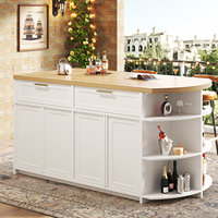 Nouvelle conception, vente chaude, prix d'usine, table de bar ovale pour la maison, îlot de cuisine, table à manger avec tiroirs et étagère de rangement