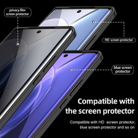 Pour Vivo X90Pro + Invisible Airbag Protection étanche couverture transparente Protection Invisible antichoc PC TPU acrylique coque de téléphone