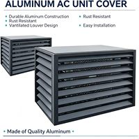 Couverture de climatiseur en aluminium de qualité industrielle, imperméable, anti-corrosion, avec design à persiennes, pour balcon et jardin