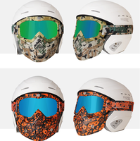 Casco Modular Integral para Motocicleta, para Invierno, Carreras, Conducción, Motocross, con Gafas de Nieve y Máscara