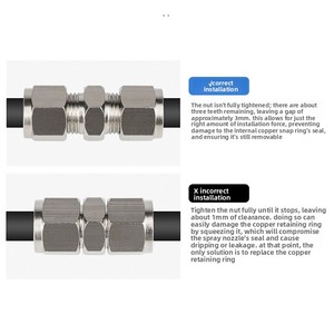 DaringFish Connettore a vite rapida in acciaio inossidabile tipo Ferrule per accessori <span class=keywords><strong>spray</strong></span> ad alta pressione, ugello da 9,52 mm, connettore filettato 1/8 - Product Image 3