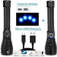 Lampe torche puissante à haute luminosité XHP90, zoomable, rechargeable par USB, lampe torche LED super brillante, lampe torche tactique