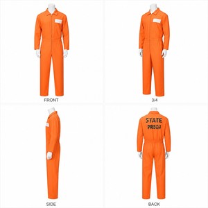Disfraz de Prisionero Naranja de una Pieza, Traje para Fiesta de Halloween, Actuación en Escenario, Unisex - Product Image 4