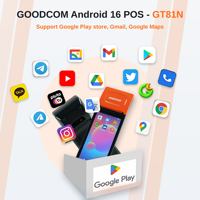 Terminal de point de vente GOODCOM Android 16 abordable et dernier cri avec imprimante intégrée et applications gratuites
