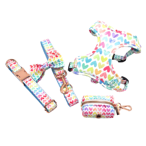 Arnés y Correa de Cuero para Perros al por Mayor con Etiqueta de Nombre Personalizada, Tallas XS-XL, con Collares y Lazos - Product Image 1
