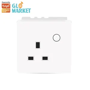 Glomarket UK Plug Wall Socket with Power Button Voice Control Smart Electric Plug Time Scheduled Tuya WiFi Smart Socket