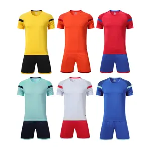 Drop Shoulder Men Sport bekleidung Feuchtigkeit transport Blumen kontrast Benutzer definierte Flagge Fußball uniform Kinder fußball trikot für Team Set