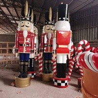 Statue de Casse-Noisette Géante en Fibre de Verre, Étanche et Résistante aux UV, pour Noël, Tailles 5ft, 8ft, 12ft, Usage Commercial Extérieur