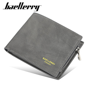 กระเป๋าสตางค์ผู้ชายแบบสั้น Baellerry หนัง PU ช่องใส่บัตรหลายช่อง ซิปแนวนอน กระเป๋าใส่เหรียญ สไตล์คลาสสิก - Product Image 1