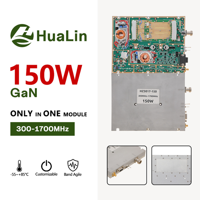 300-1700MHz 150W GaN-on-SiC GNSS Neutralization GaN Wideband RF Amplifier with Integrated Signal Source Counter FPV Mavic