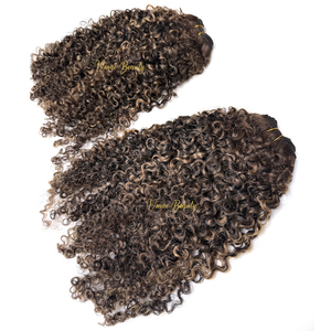 VMAE Ciocche di <span class=keywords><strong>Capelli</strong></span> Umani Afro Ricci Crespi Remy Grezzi Cambogiani con Riflessi Balayage Biondo <span class=keywords><strong>Cenere</strong></span> Marrone 4A 4B 4C - Product Image 3