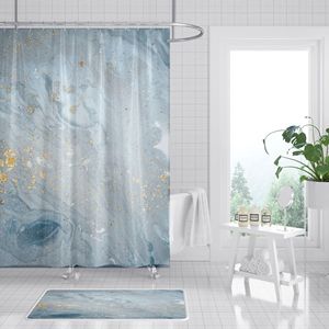 XinLan moderna stampa in marmo colorato a strisce impermeabile tenda da doccia bagno vasca da bagno tenda da doccia - Product Image 2