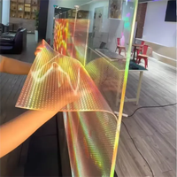 Film LED Flexible P6 pour Fenêtre Intérieur/Extérieur, Grande Vente, Adhésion à l'Eau, Transparence TV jusqu'à 90% Effet Cristal