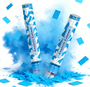 Cañón de Confeti Personalizado, Fabricante de Cañones de Confeti Azules con Polvo de Harina de Maíz, Cañón de Humo para Fiestas, Confeti para Revelación de Género, Serpentinas para Fiestas - Product Image 1