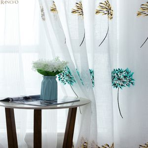 Fabbrica diretta di lusso di alta qualità USA tende foglie <span class=keywords><strong>oro</strong></span> ricamato bianco tende trasparenti per il soggiorno - Product Image 4