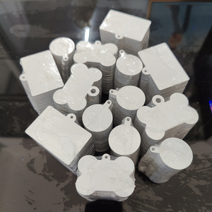 Mặt thẻ khắc tên thú cưng bằng nhôm, hai mặt trắng, chất liệu kim loại - Product Image 1