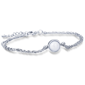 White Round Ceramic <b>Bracelet</b> 10mm For Women Gift Jewelry Geometric <b>Ball</b> Shape - Product Image 1