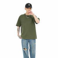 T-shirts de luxe épais à épaules tombantes pour hommes, 100 % coton, 220 g, vierges, personnalisables avec logo de marque, vente en gros