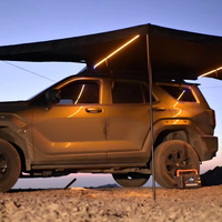 Bras d'extension carré en aluminium robuste, poteaux de support ronds, auvent latéral de véhicule autoportant imperméable pour l'extérieur