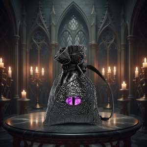 Pochette à dés Haxtec Dragon, petite pochette de rangement en cuir PU avec cordon de serrage, sac à monnaie, dragons aux yeux violets, pochette à dés cadeau avec cordon de serrage - Product Image 2