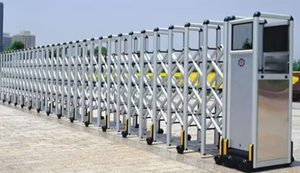 Porte d'entrée coulissante télescopique en aluminium décorative pliante de sécurité en acier inoxydable rétractable automatique pour l'école - Product Image 3