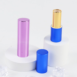Tubes à lèvres sur mesure ronds de 3g en oxyde d'aluminium, emballage vide, tube cosmétique métallique magnétique - Product Image 1