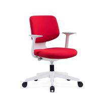 Chaise de bureau de formation moderne de luxe rouge sur mesure, avec dossier mi-haut en maille, idéale pour l'utilisation informatique
