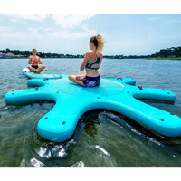 Station de quai de Yoga Aqua Sup de matériel de point de goutte flottant d'eau personnalisée commerciale avec planche à pagaie de Yoga gonflable