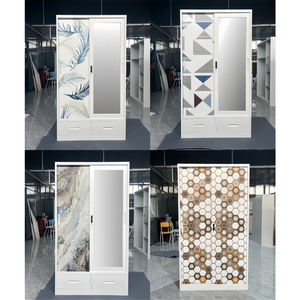 Armoire de Chambre Moderne en Acier à 2/3/4 Portes Coulissantes avec Miroir, Conception Démontable, Taille et Couleur Personnalisables, Durable - Product Image 4