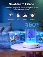 Saijzek OEM 360 grados de alta eficiencia 2000mAh recargable trampa para moscas portátil para interiores y exteriores Mosquito pulgas insectos matar granjas