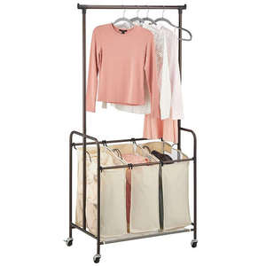 Panier à linge en tissu avec roulettes pour salle de bain, support à vêtements, panier de rangement – Offre Spéciale - Product Image 1