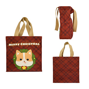 Christmas Customized <strong>Red</strong> Cotton Handbag Corgi Dog Reusable Shopping <strong>Bag</strong> Seco-friendly Tote <strong>Bags</strong> for Bulk Sale - Product Image 6