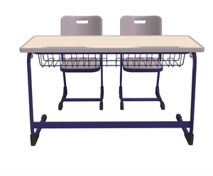 Bureau de formation personnalisé moderne à double siège en métal pour étudiants avec chaise d'école pour chambre à coucher conférence école Cram tutorat - Product Image 4