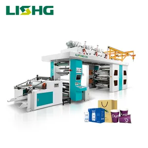 Lisheng shopping paper bag flexo roll to roll printing machine 6 colors flexo press