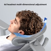 Chaise de bureau ergonomique en maille avec accoudoirs 9D, appui-tête inclinable et réglable, base pivotante et roulante - Design moderne et épuré
