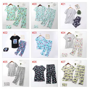 QuanZan Custom Tags Label Amazon PNAEONG heißer Verkauf US-Größe XXXL plus Damen Nachtwäsche 2 Stück Set für Damen Baumwoll pyjamas