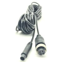 Câble Mini 4P mâle vers Aviation femelle M12 pour l'alimentation vidéo et l'audio des caméras de véhicule DVR mobile MDVR