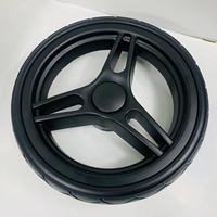 Roue de chariot à poussette en plastique avec pneu en mousse PU de 10 pouces, roulement R8ZZ, certifiée REACH ROHS, légère (360g) pour chariot à main